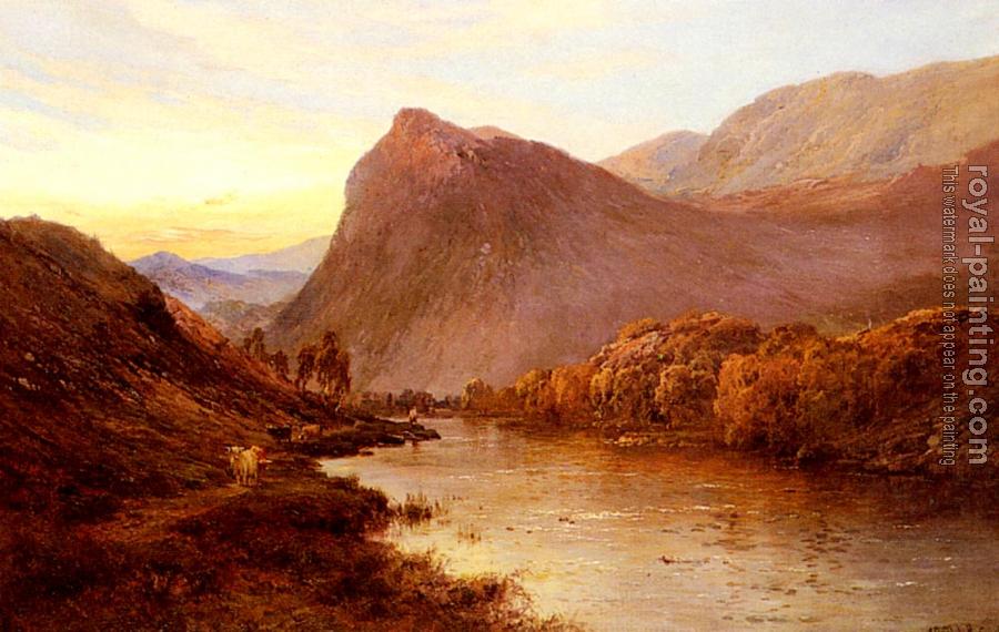 Alfred De Breanski : Sunset In The Glen